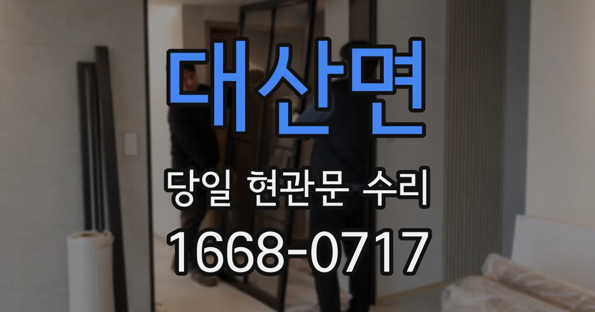 대산면 당일 현관문 수리