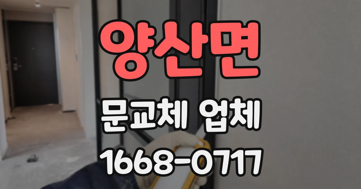 양산면 문교체 업체