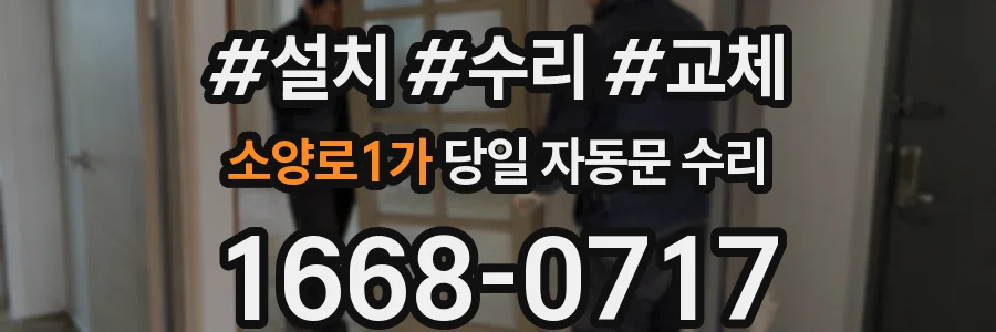 소양로1가 당일 자동문 수리