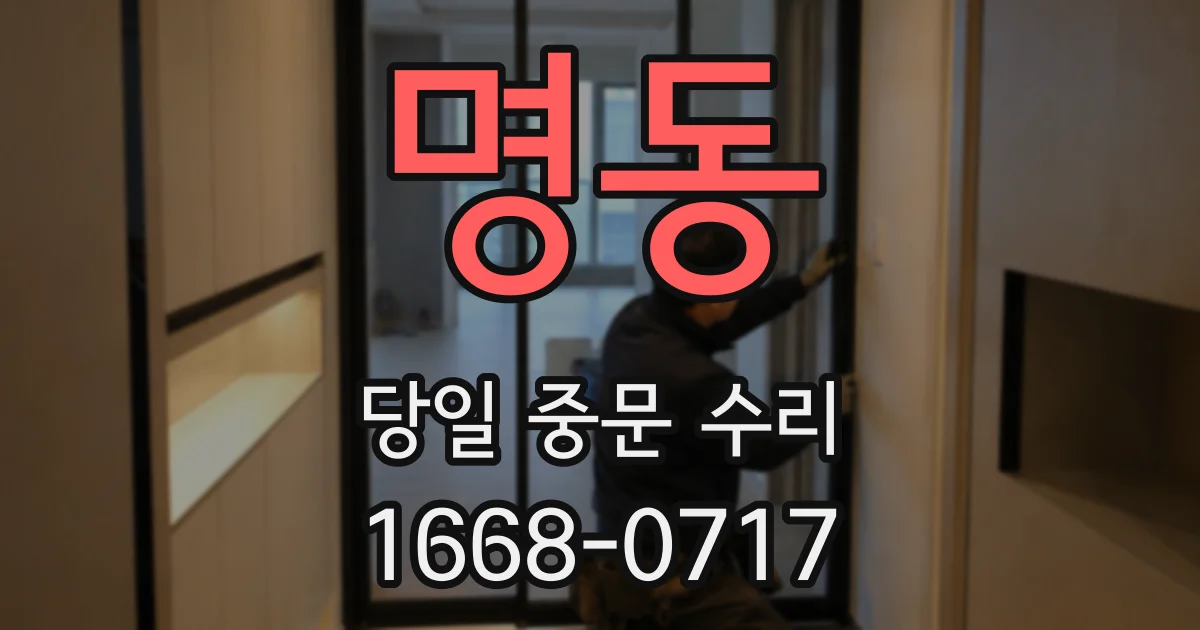 명동 당일 중문 수리
