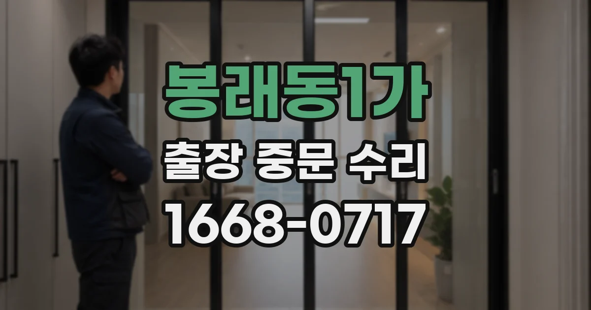 봉래동1가 출장 중문 수리