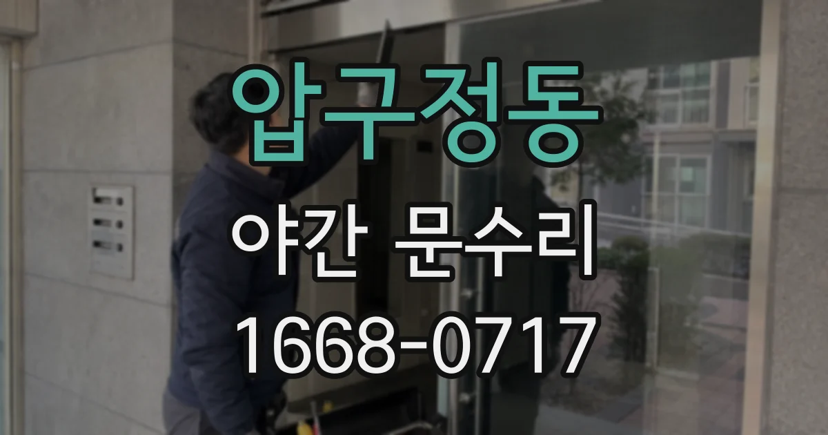 압구정동 야간 문수리