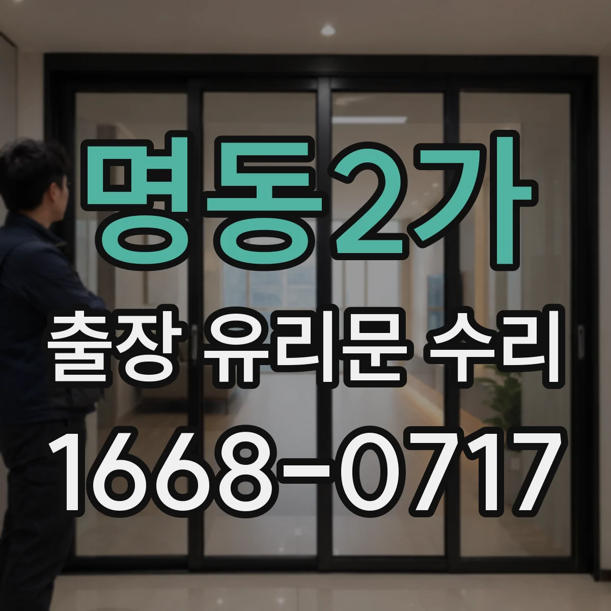 명동2가 출장 유리문 수리