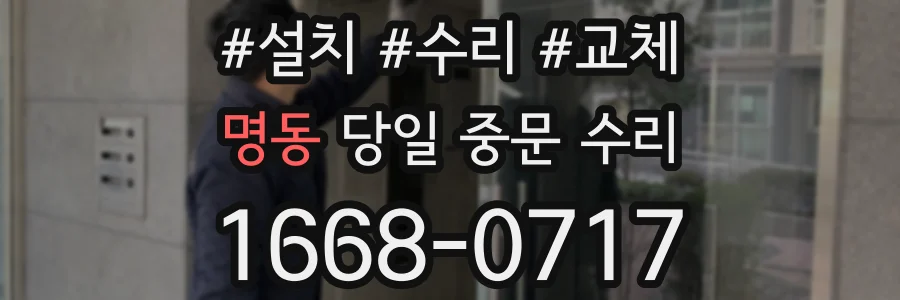 명동 당일 중문 수리