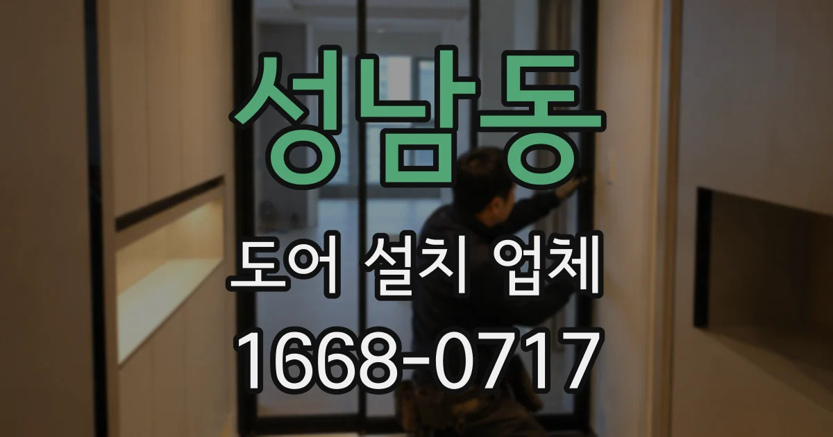 성남동 도어 설치 업체
