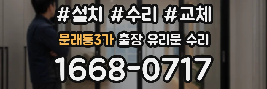 문래동3가 출장 유리문 수리
