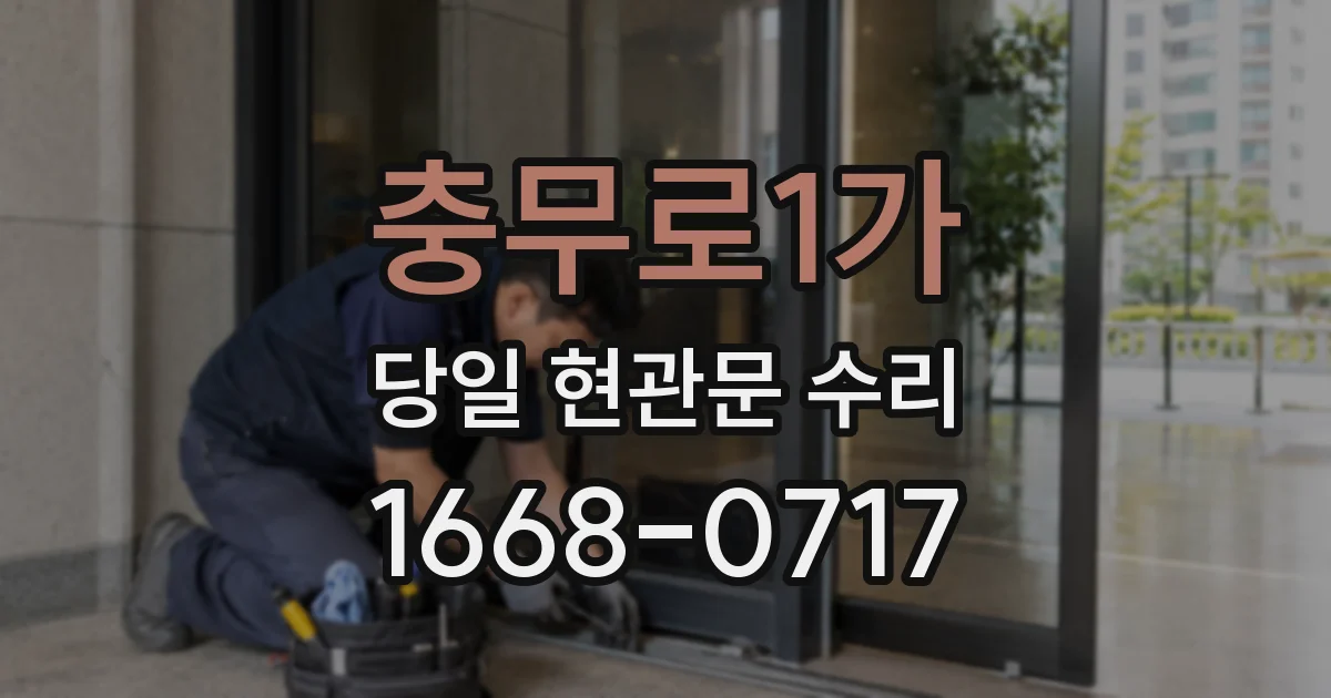 충무로1가 당일 현관문 수리
