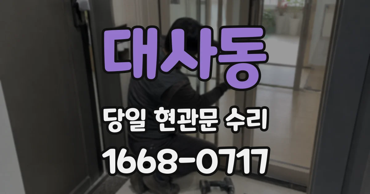 대사동 당일 현관문 수리