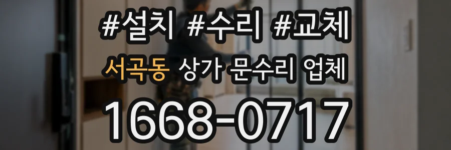 서곡동 상가 문수리 업체