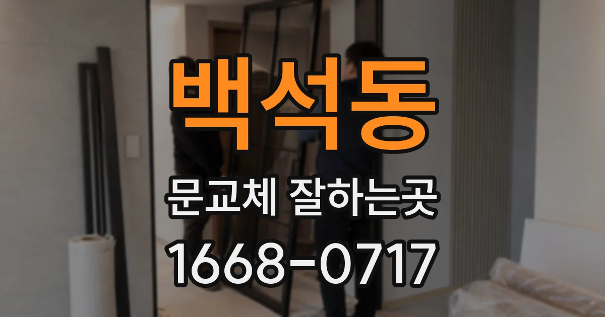 백석동 문교체 잘하는곳