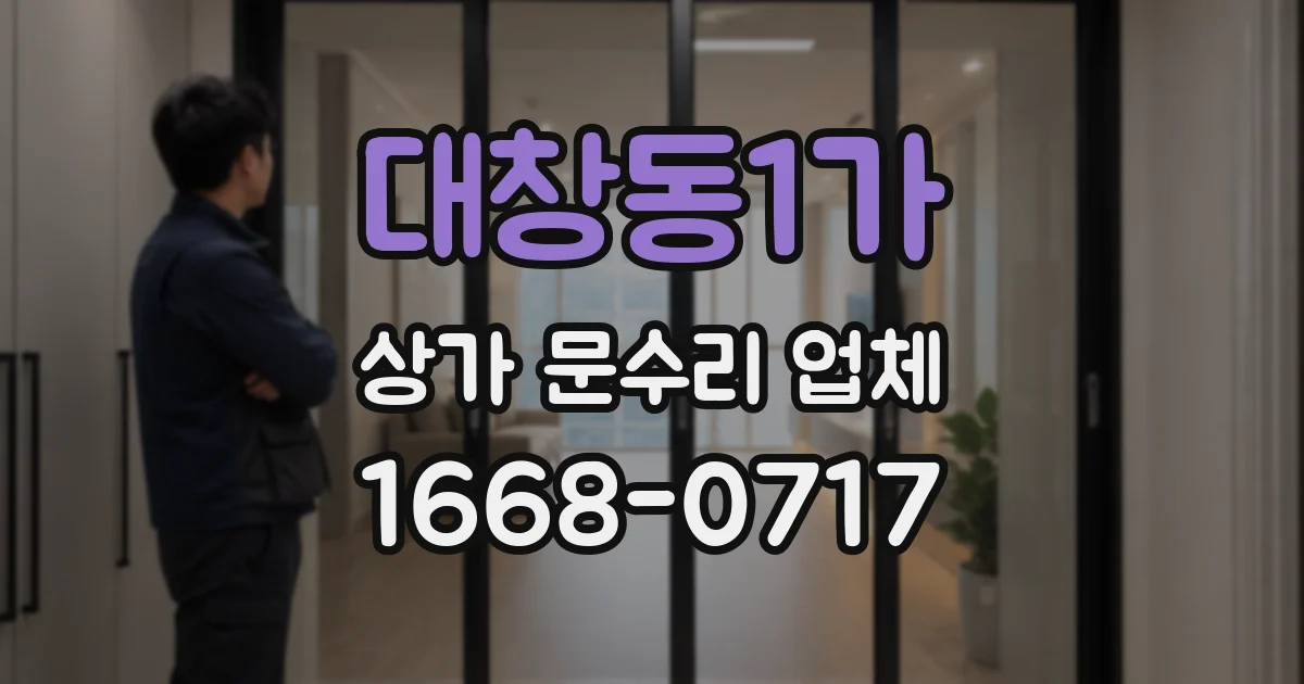 대창동1가 상가 문수리 업체