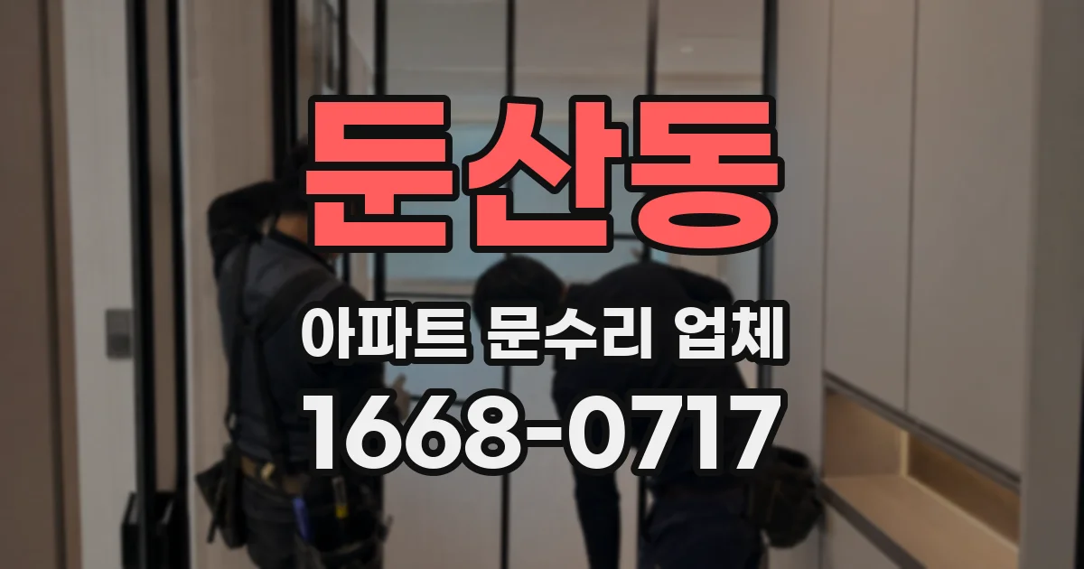둔산동 아파트 문수리 업체