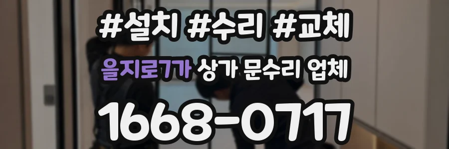 을지로7가 상가 문수리 업체