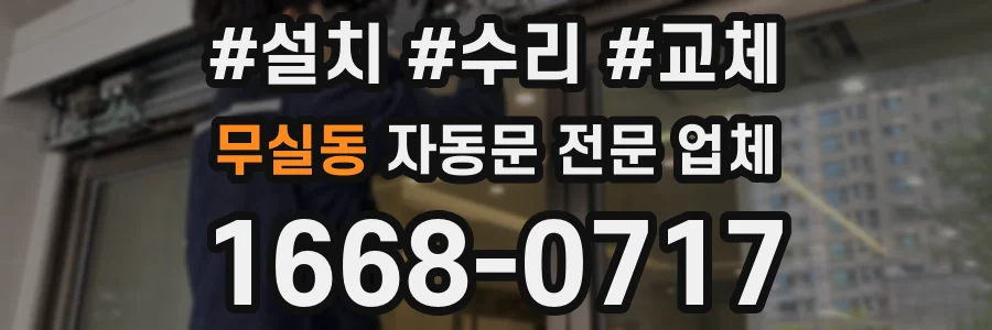 무실동 자동문 전문 업체