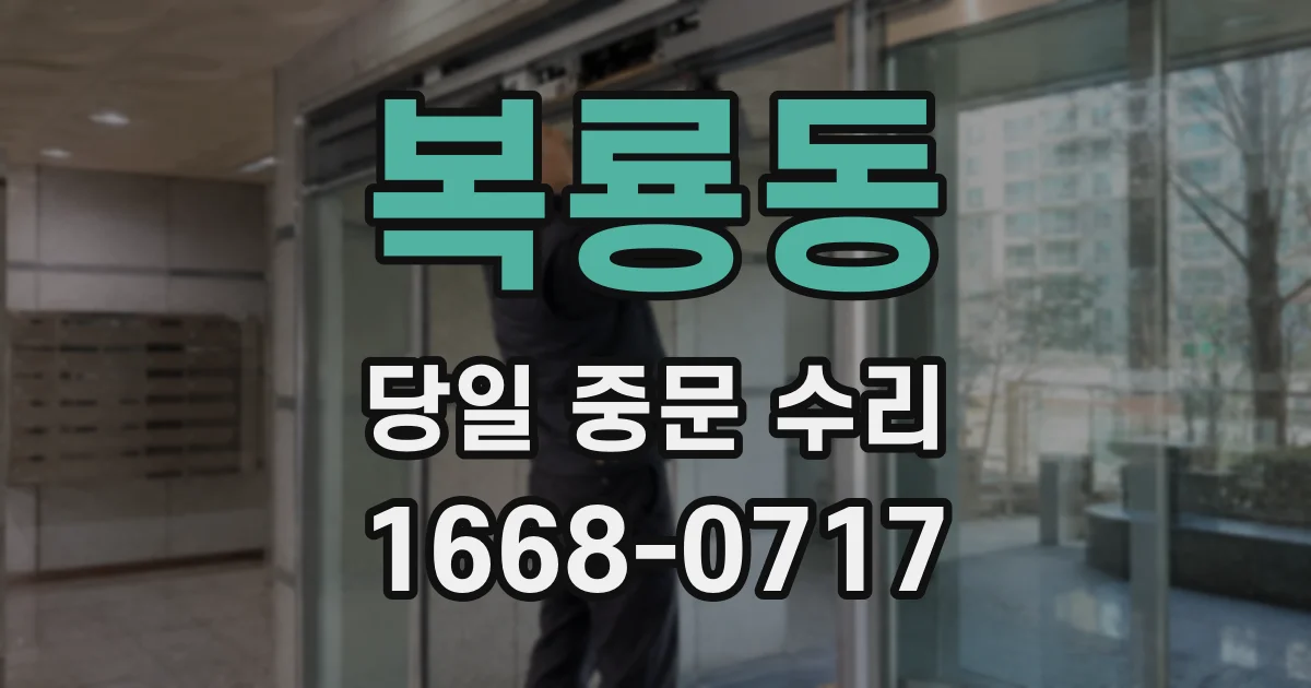 복룡동 당일 중문 수리