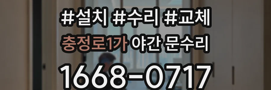 충정로1가 야간 문수리