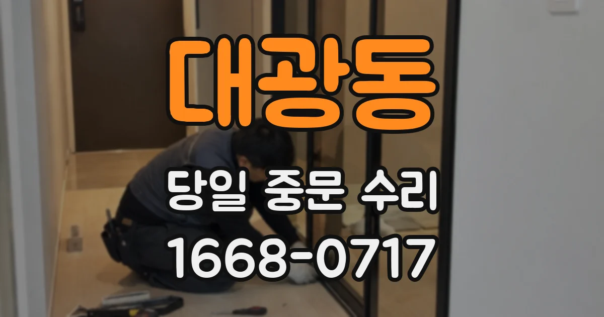 대광동 당일 중문 수리