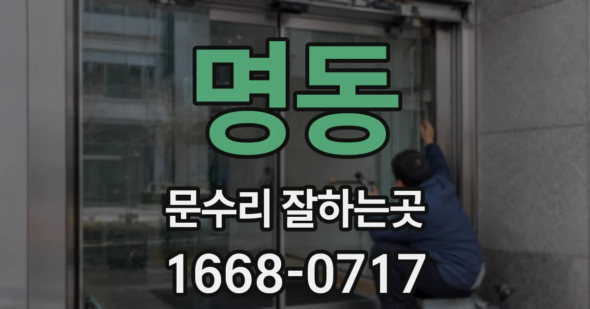 명동 문수리 잘하는곳