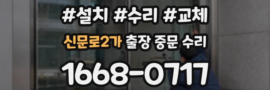 신문로2가 출장 중문 수리