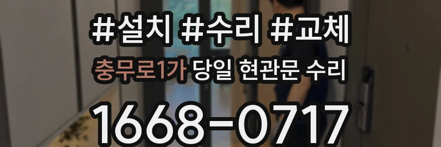 충무로1가 당일 현관문 수리