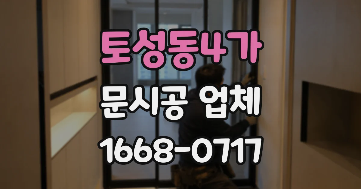토성동4가 문시공 업체