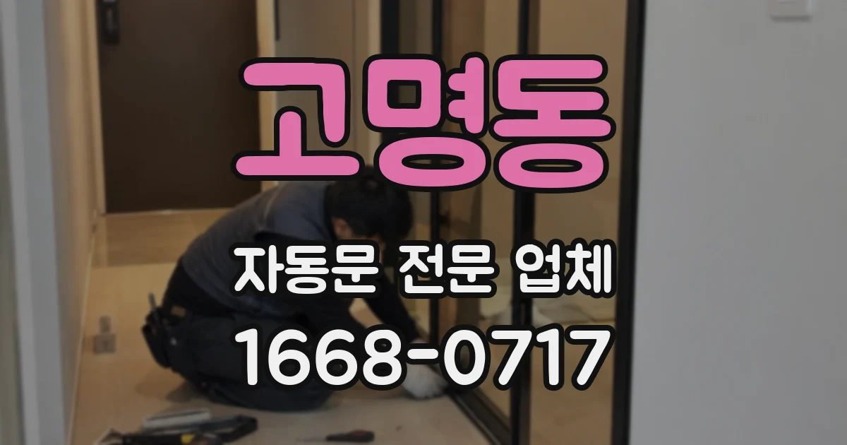 고명동 자동문 전문 업체