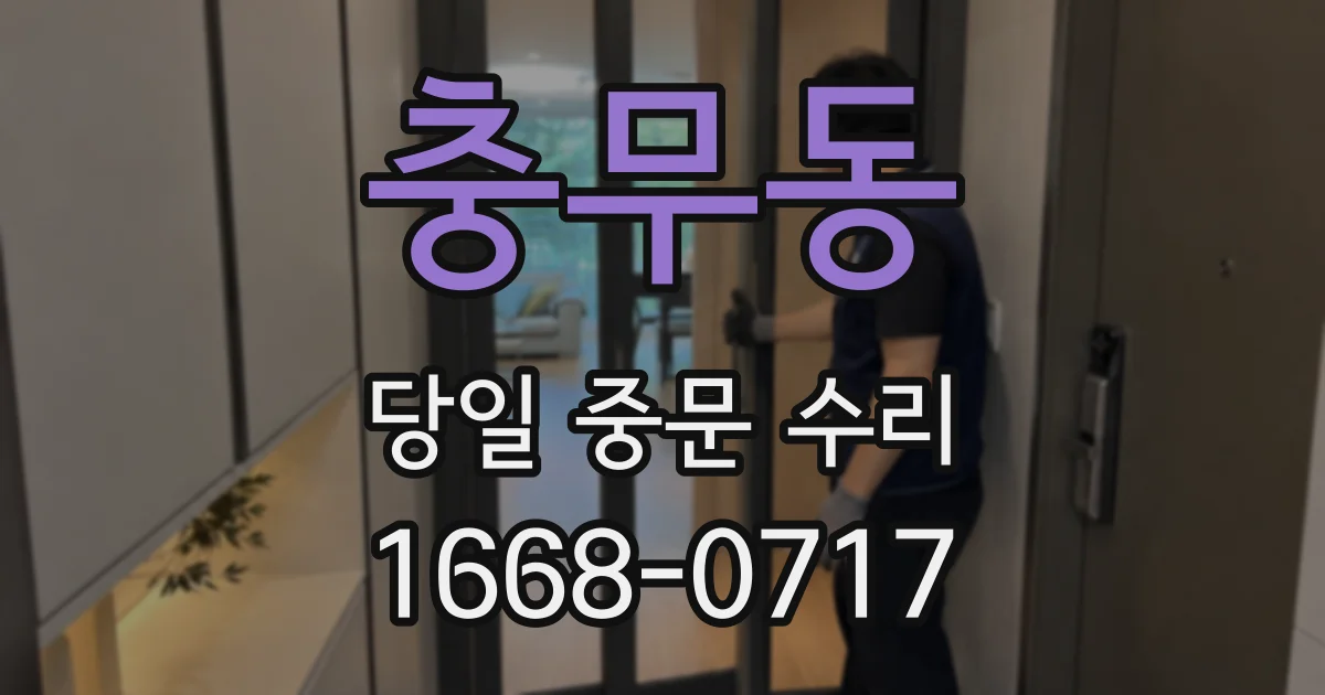 충무동 당일 중문 수리