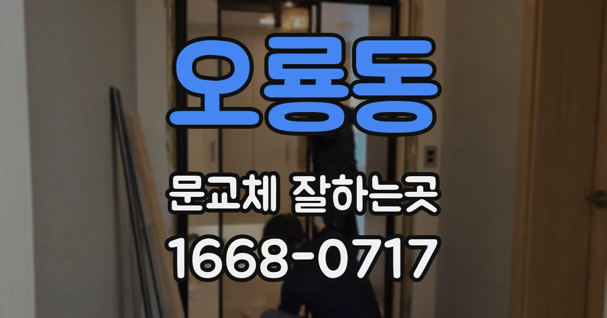 오룡동 문교체 잘하는곳