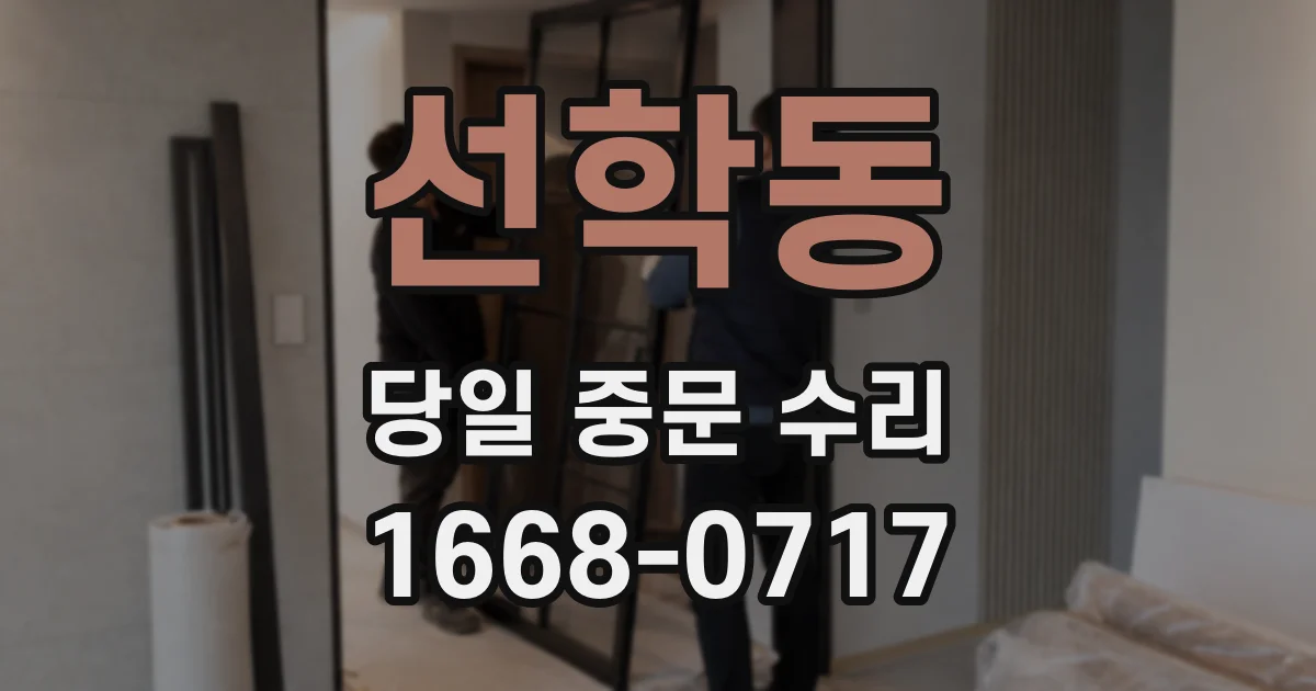 선학동 당일 중문 수리