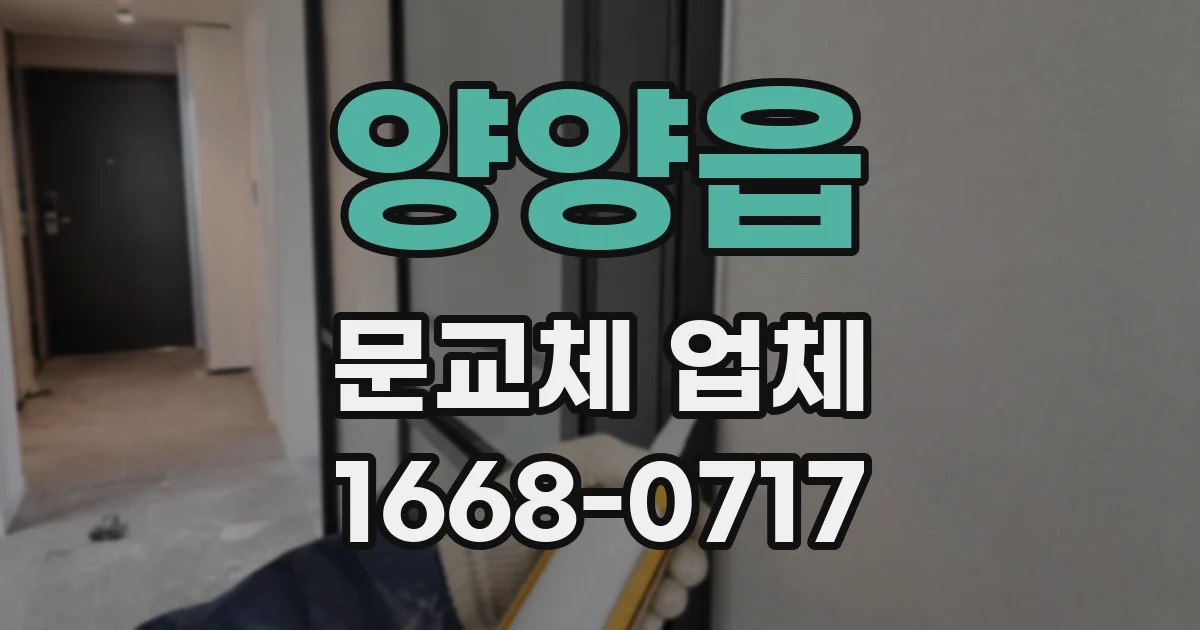 양양읍 문교체 업체