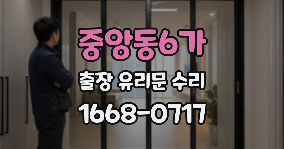 중앙동6가 출장 유리문 수리