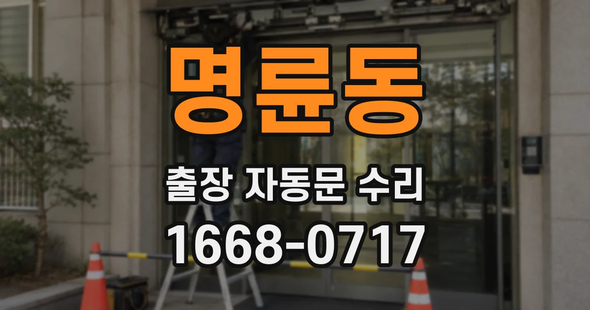 명륜동 출장 자동문 수리