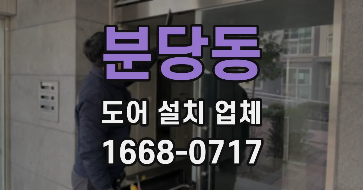 분당동 도어 설치 업체
