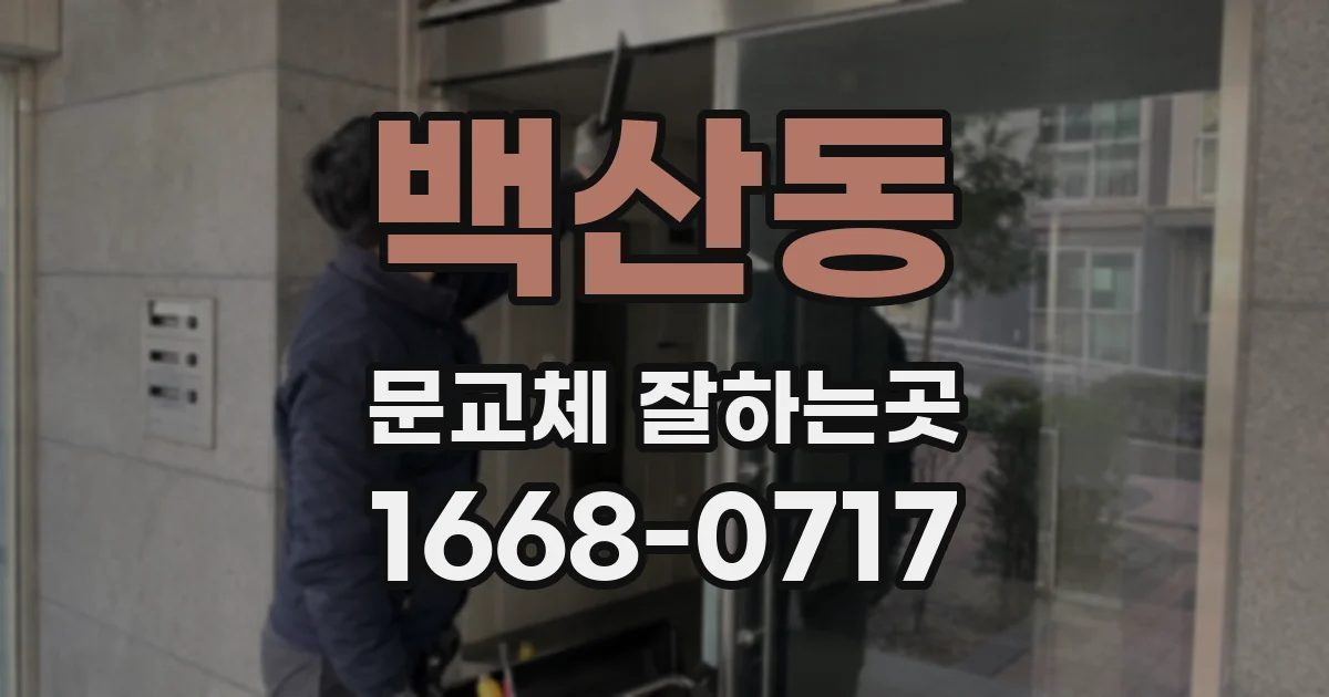 백산동 문교체 잘하는곳
