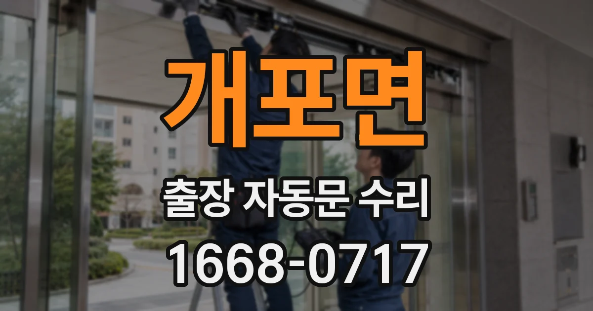 개포면 출장 자동문 수리