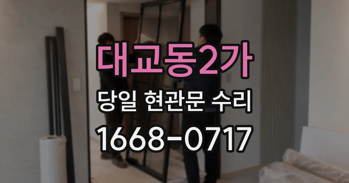 대교동2가 당일 현관문 수리