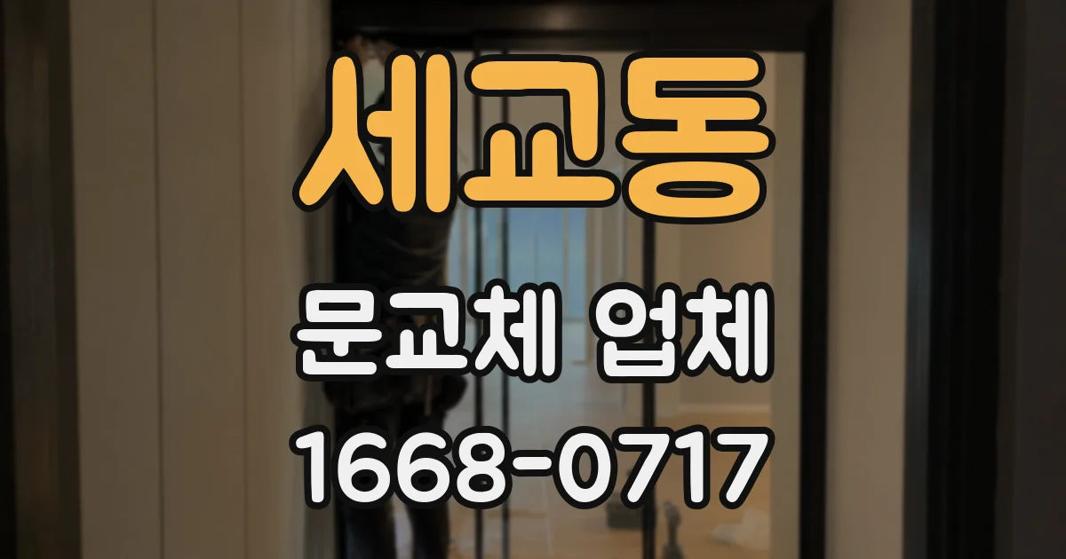 세교동 문교체 업체