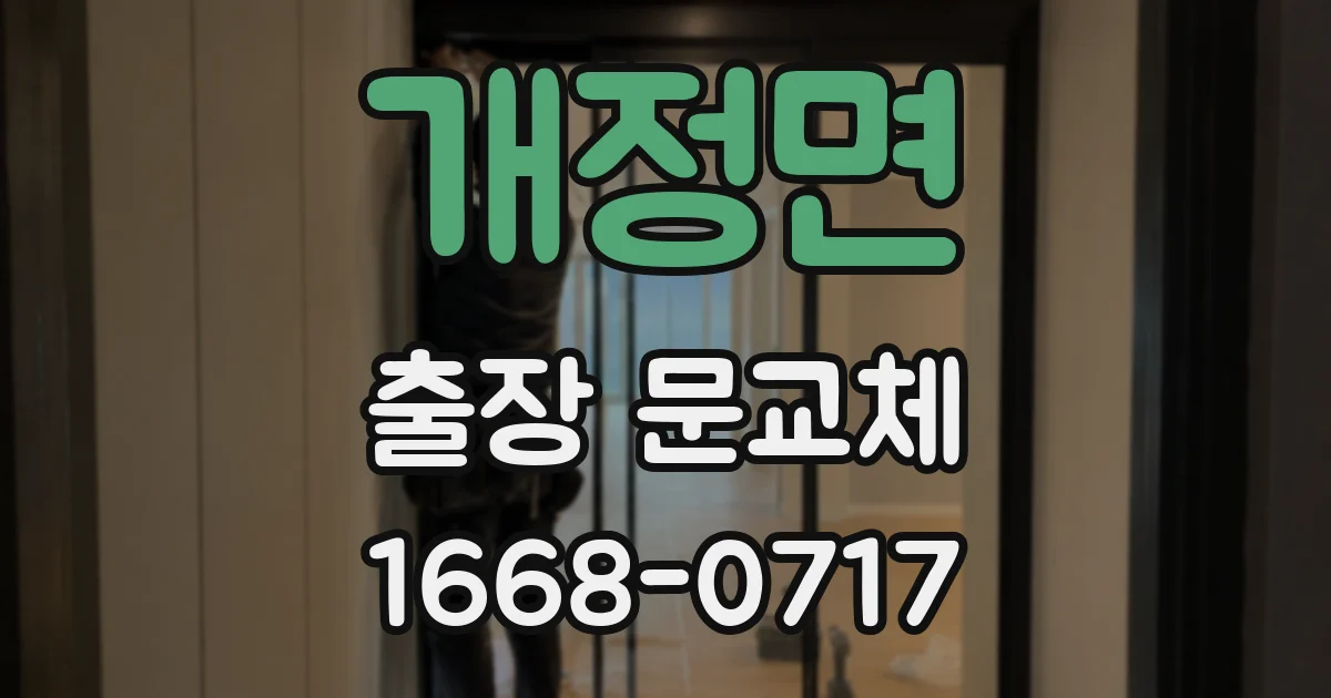 개정면 출장 문교체