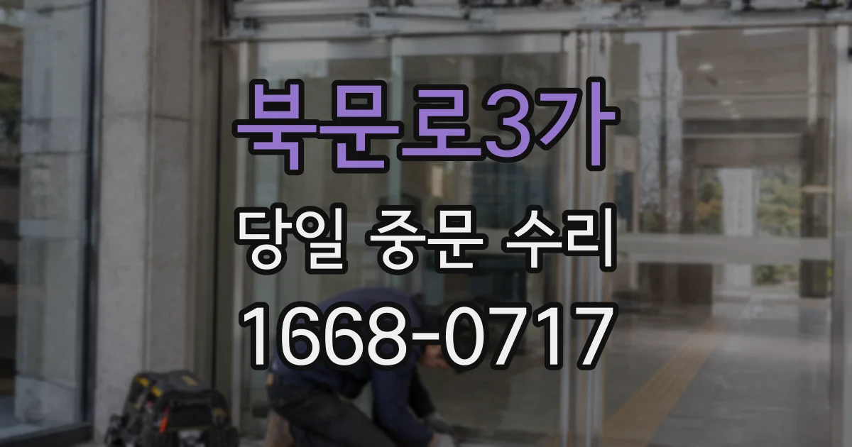 북문로3가 당일 중문 수리