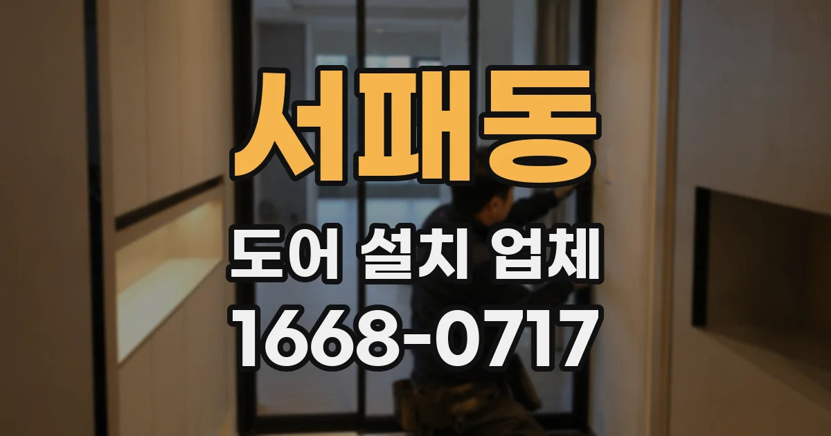 서패동 도어 설치 업체