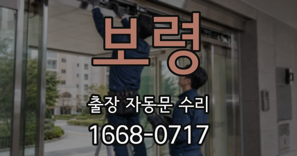 보령 출장 자동문 수리