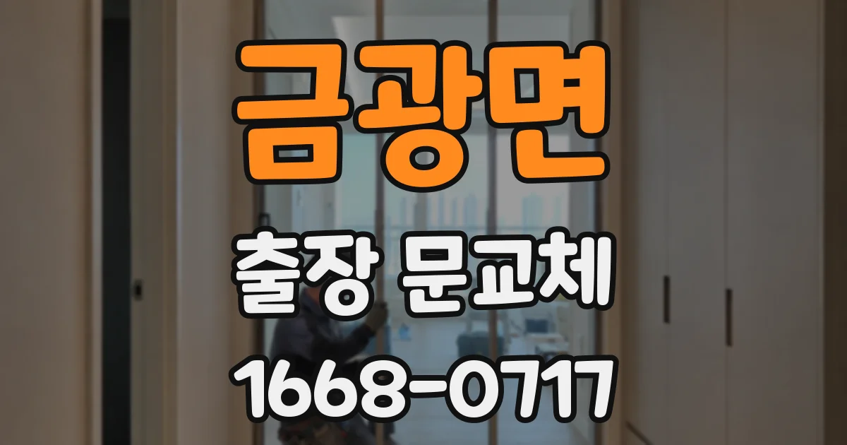 금광면 출장 문교체