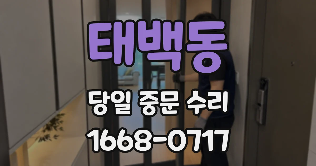 태백동 당일 중문 수리