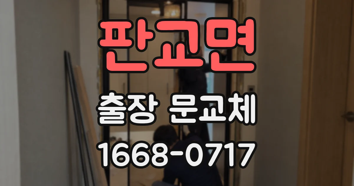 판교면 출장 문교체