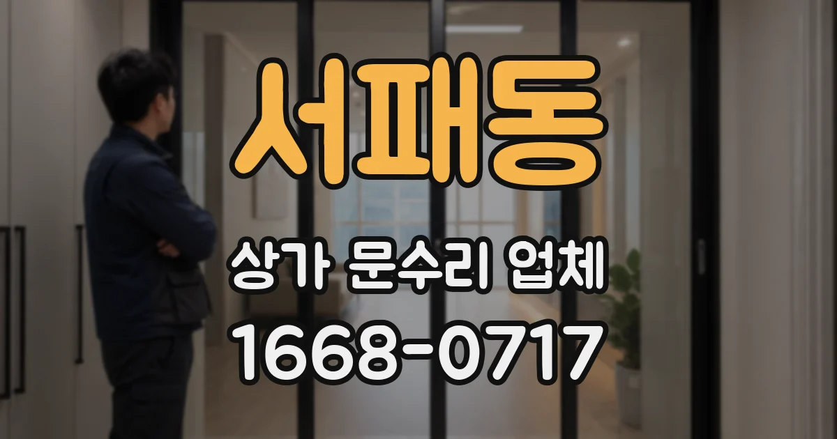 서패동 상가 문수리 업체