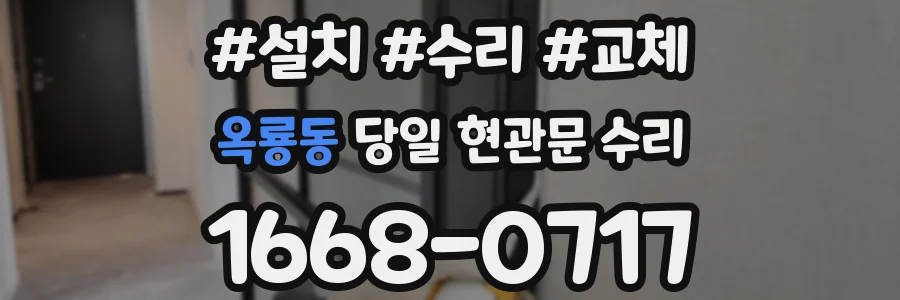 옥룡동 당일 현관문 수리