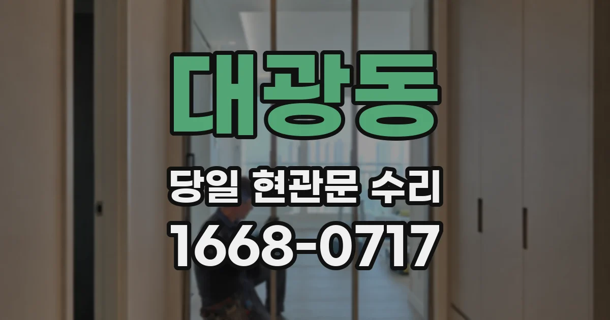 대광동 당일 현관문 수리