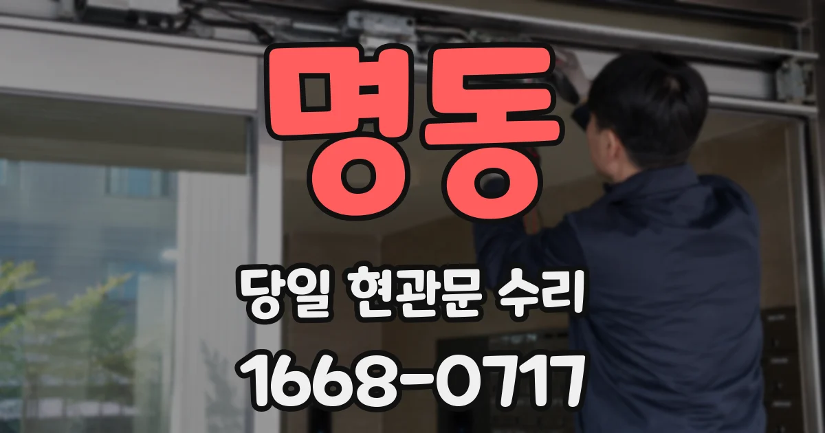 명동 당일 현관문 수리