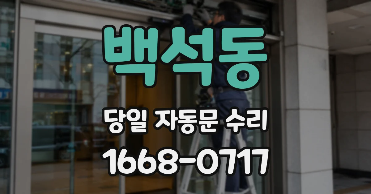 백석동 당일 자동문 수리