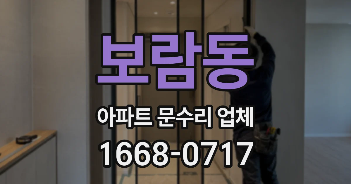 보람동 아파트 문수리 업체